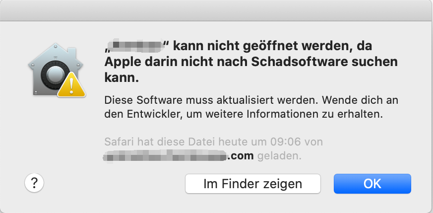 Warnung „Apple kann nicht überprüfen, ob die Software Schadsoftware enthält“